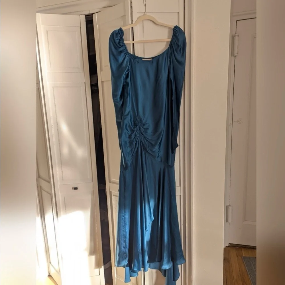 💙ROCOCO SAND Poppy Gown sz XS Dark Turquoise Maxi Long Dress NWT Reg $498💙 - Picture 6 of 12